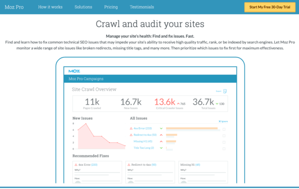 Moz Pro Site Crawl